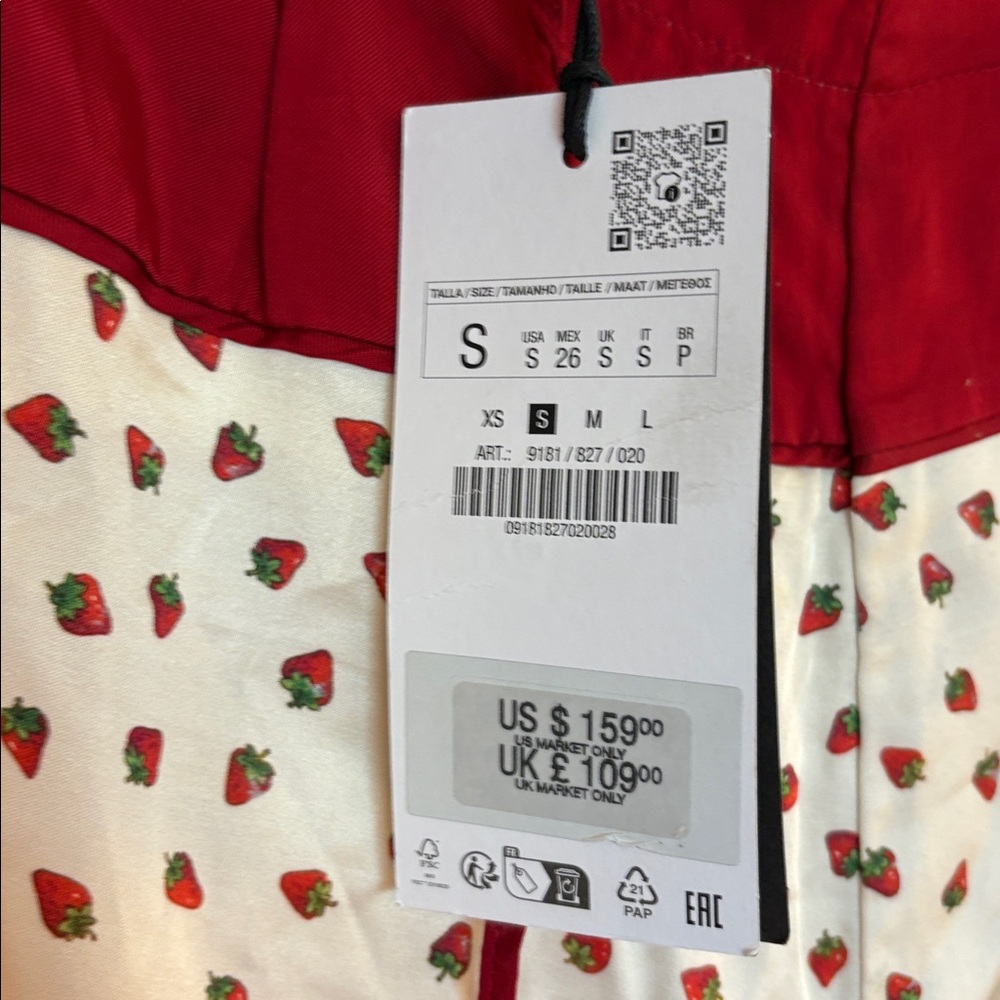 Satin satin strawberry pant Zara nwt - Picture 6 of 8